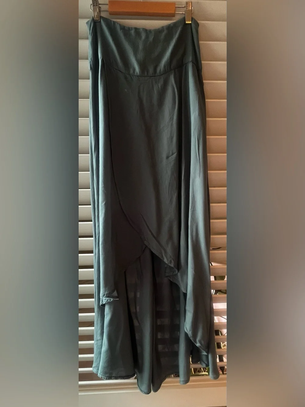 O'Neill Teal Blue Wrap Maxi Skirt with Front Slit - Picture 2 of 8